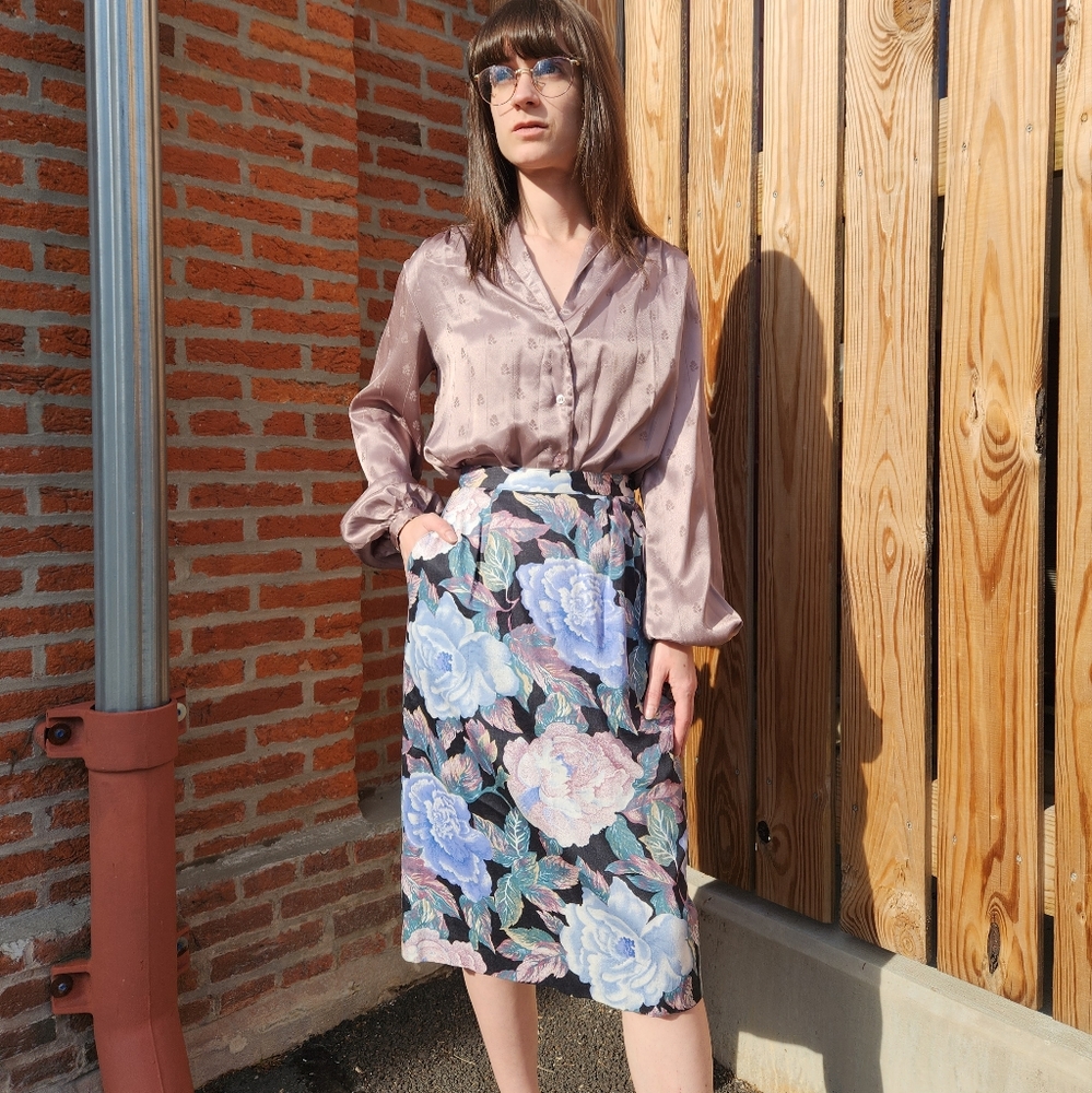 VTG Floral Pencil Skirt